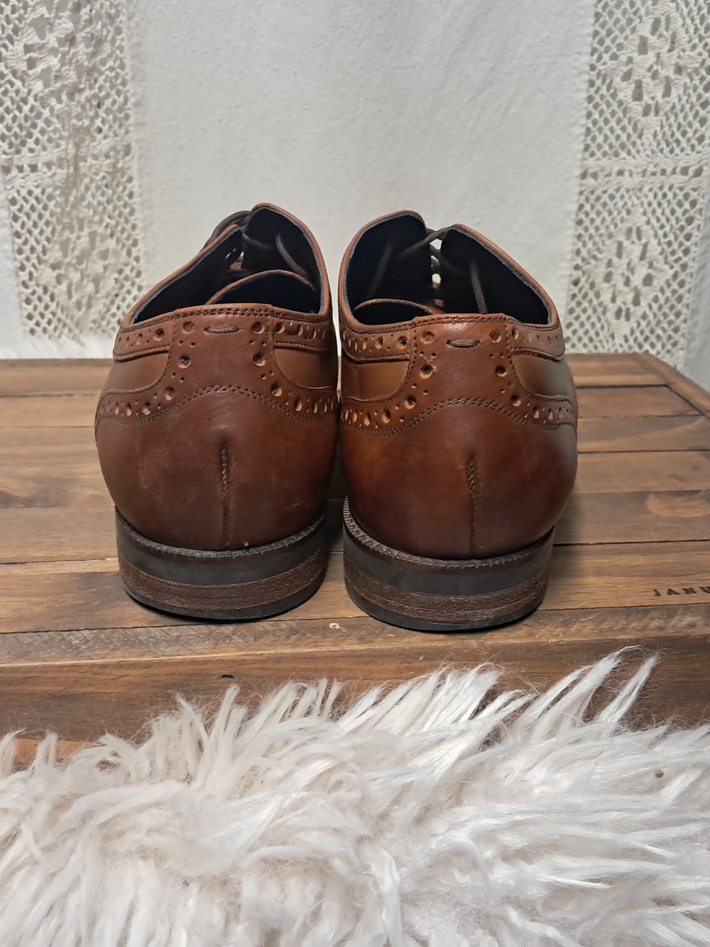 Cole Haan Men's Wayne Leather Wingtip Oxford Dress Shoes Brown Size 7 - Picture 7 of 8